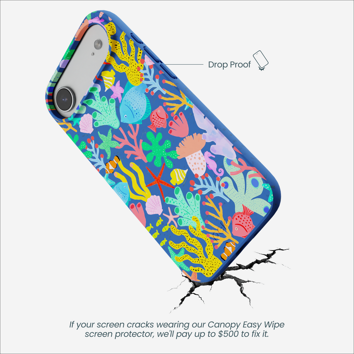 Electric Blue Underwater Blooms iPhone Air Case