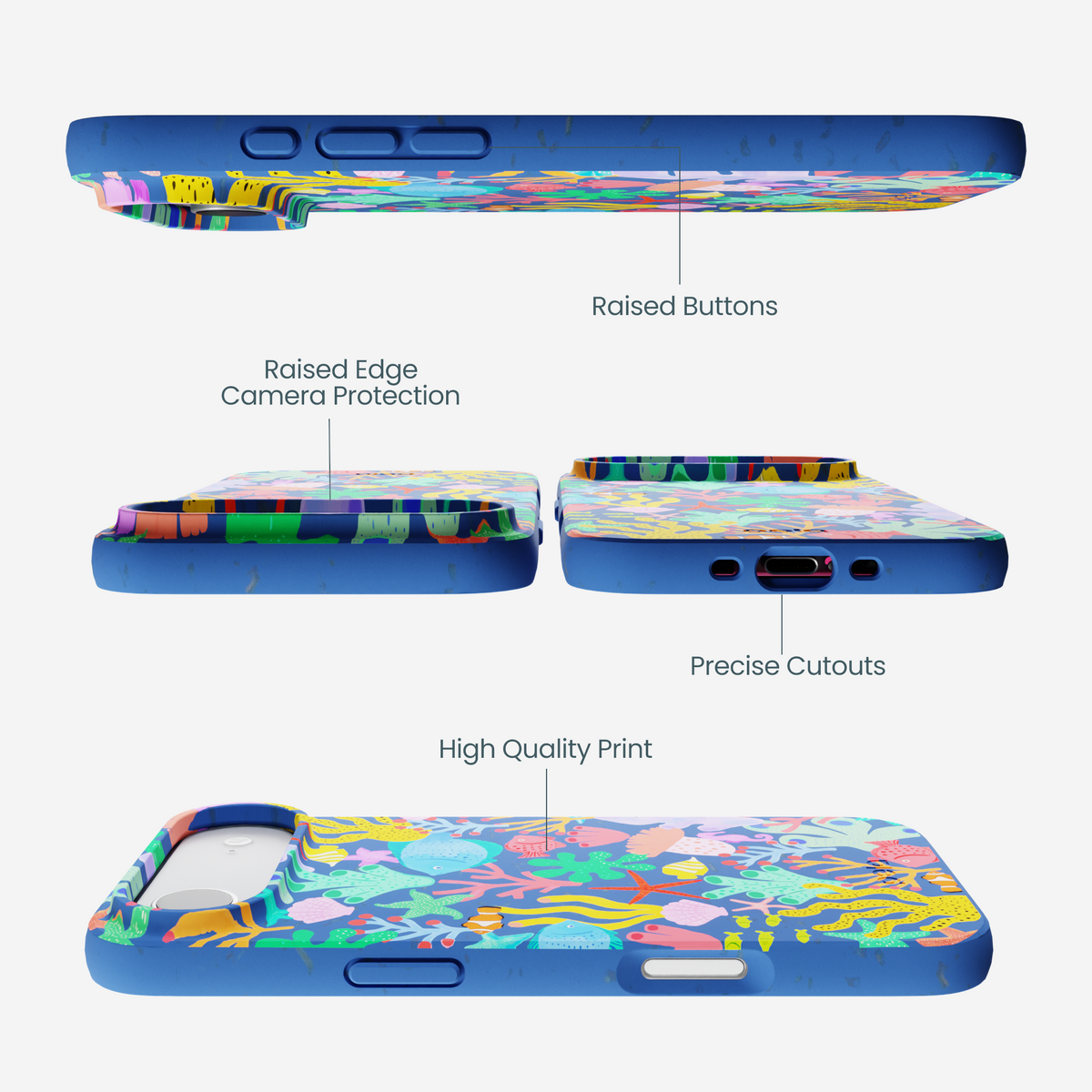 Electric Blue Underwater Blooms iPhone Air Case