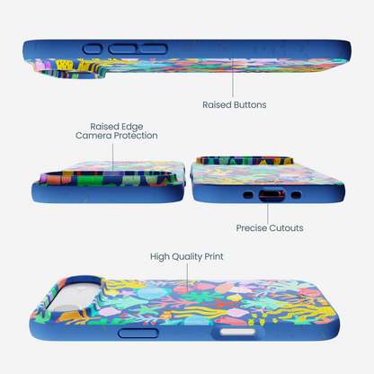 Electric Blue Underwater Blooms iPhone Air Case