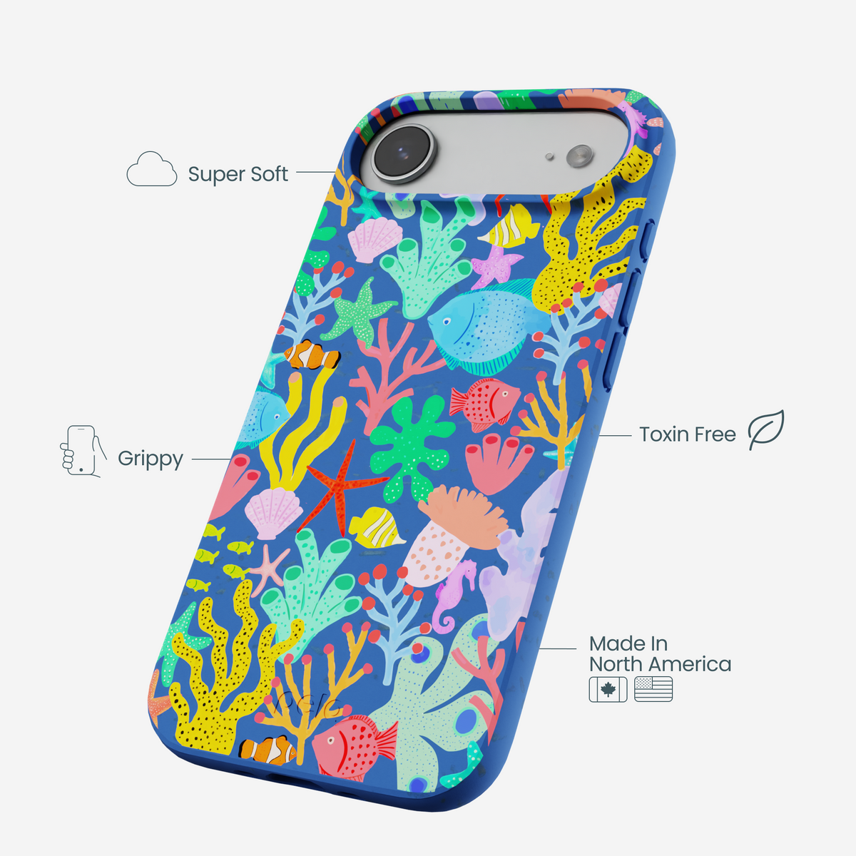 Electric Blue Underwater Blooms iPhone Air Case