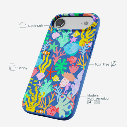 Electric Blue Underwater Blooms iPhone Air Case