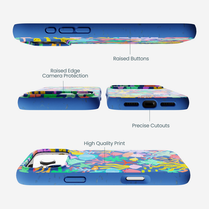 Electric Blue Underwater Blooms iPhone 17 Pro Max Case
