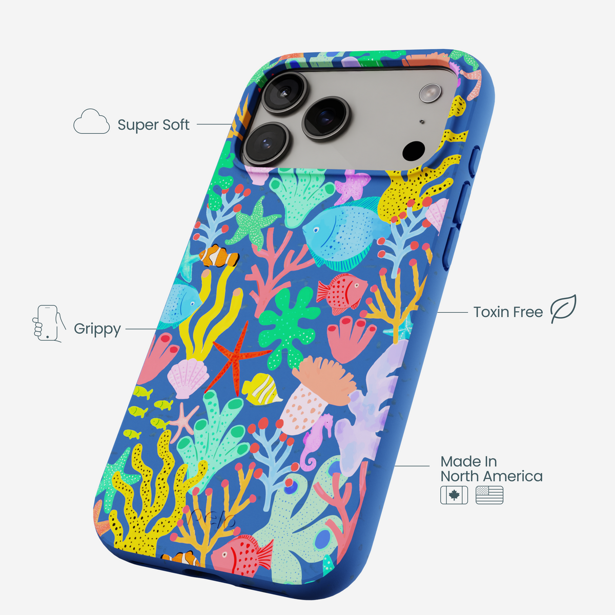 Electric Blue Underwater Blooms iPhone 17 Pro Max Case