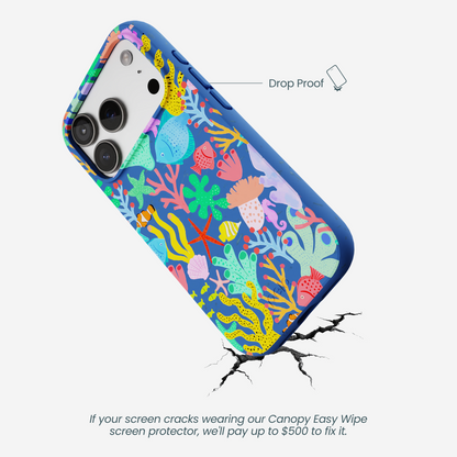 Electric Blue Underwater Blooms iPhone 17 Pro Case