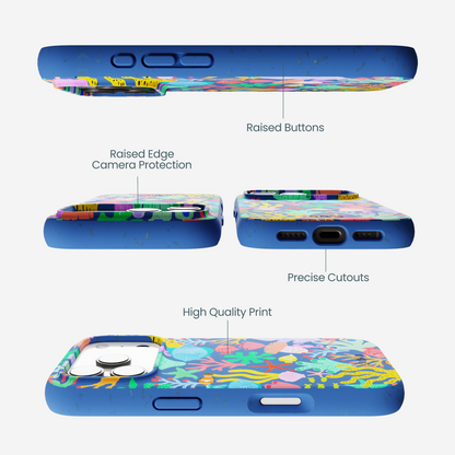 Electric Blue Underwater Blooms iPhone 17 Pro Case