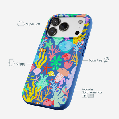 Electric Blue Underwater Blooms iPhone 17 Pro Case