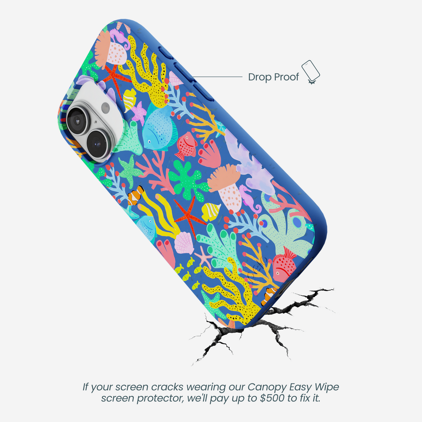 Electric Blue Underwater Blooms iPhone 17 Case
