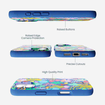 Electric Blue Underwater Blooms iPhone 17 Case