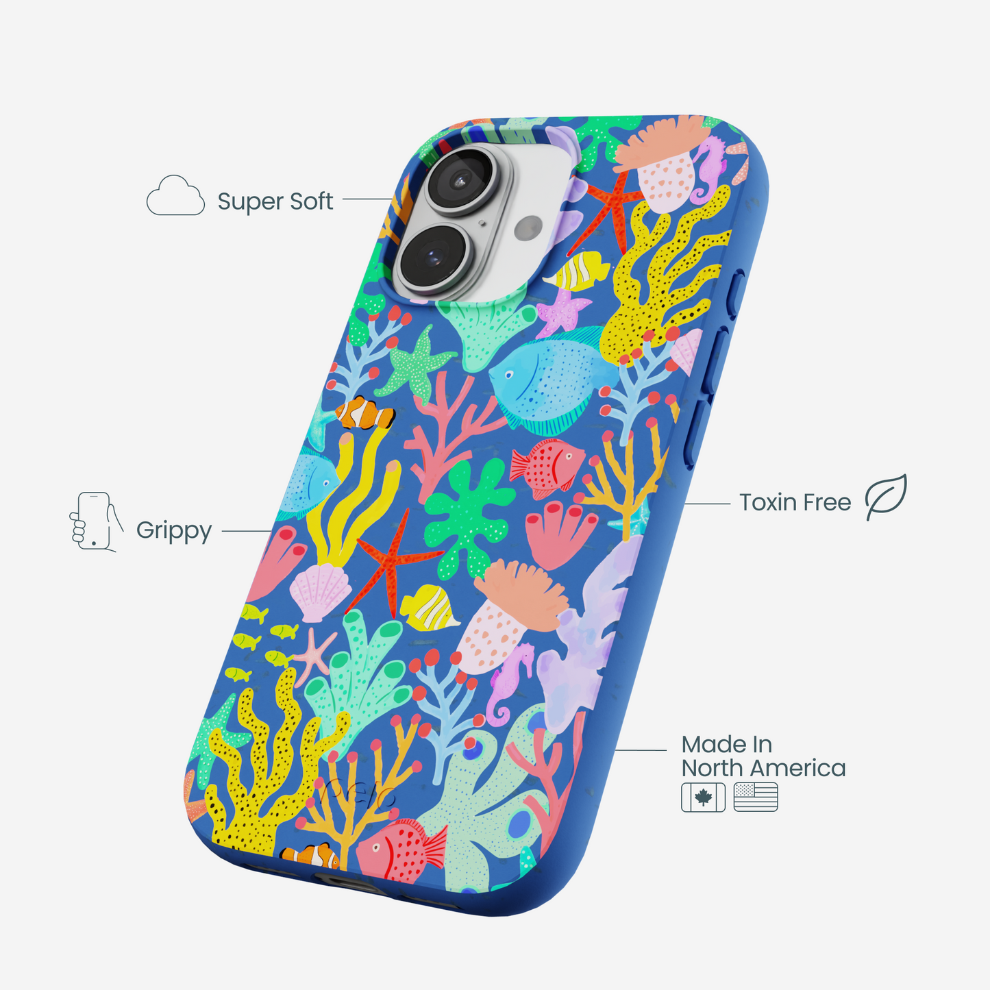 Electric Blue Underwater Blooms iPhone 17 Case