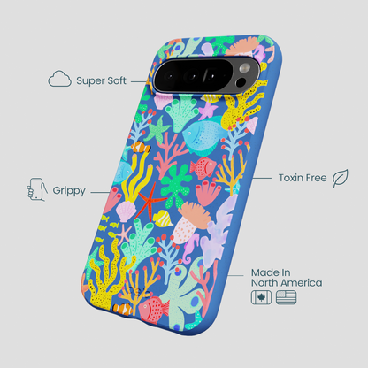 Electric Blue Underwater Blooms Google Pixel 10 Pro XL Case