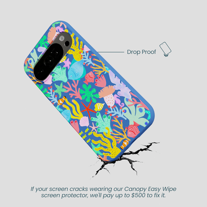 Electric Blue Underwater Blooms Google Pixel 10/10 Pro Case