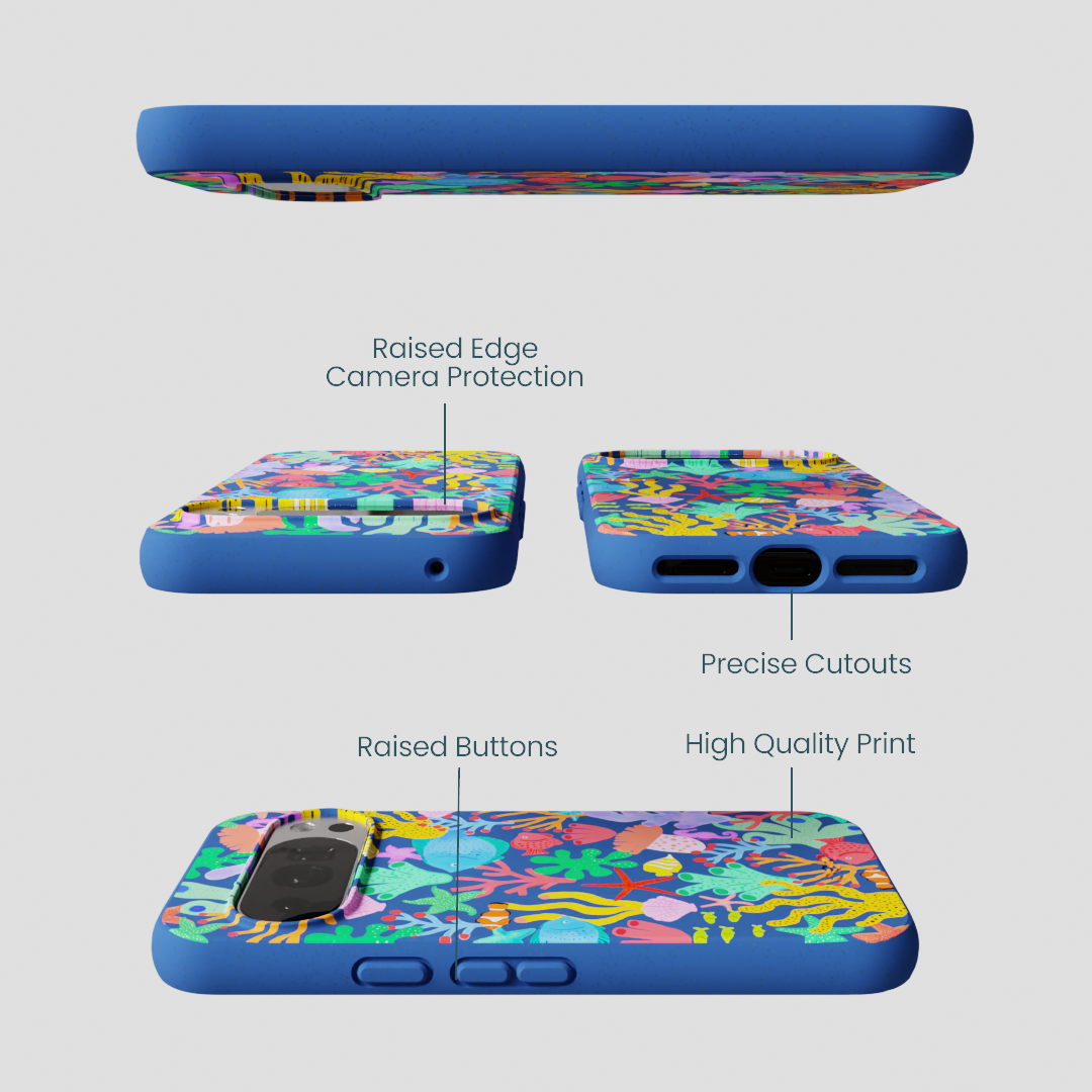 Electric Blue Underwater Blooms Google Pixel 10/10 Pro Case