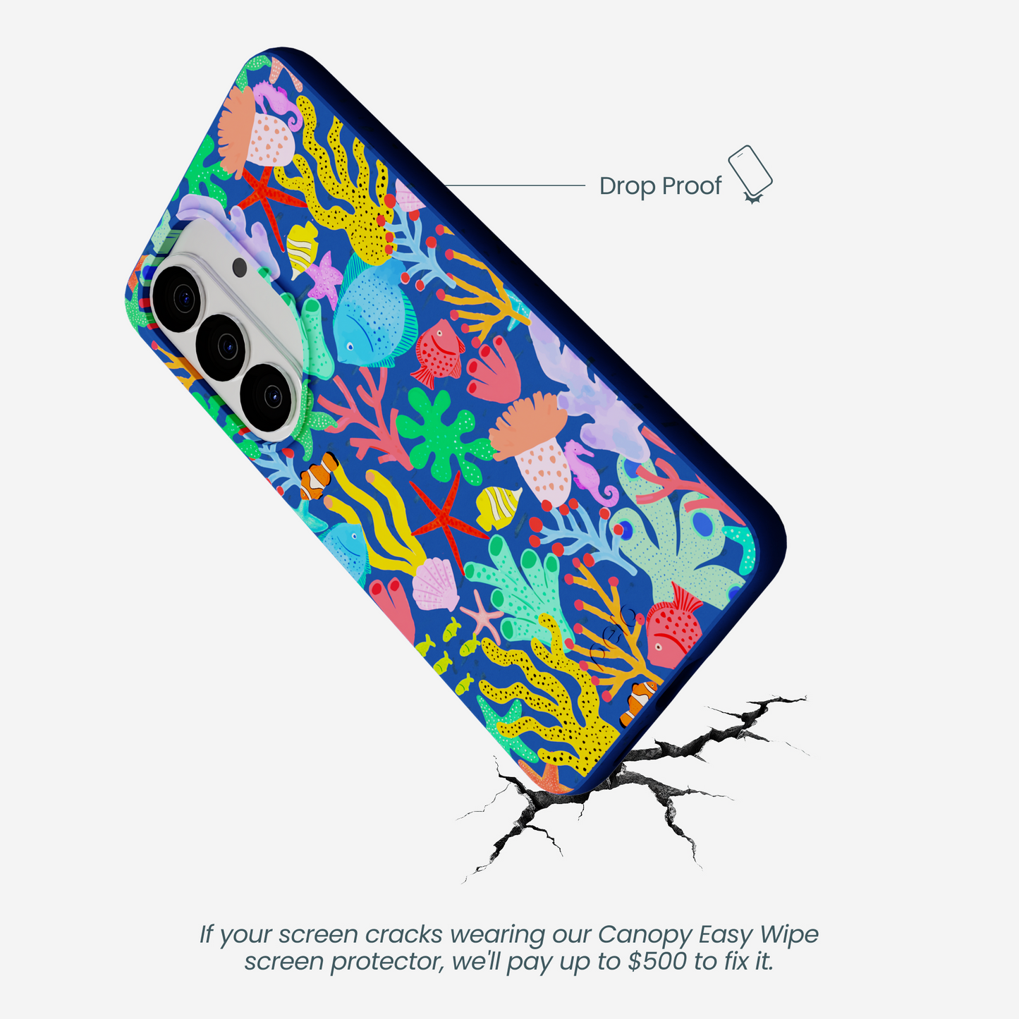 Electric Blue Underwater Blooms Samsung Galaxy S26 Case