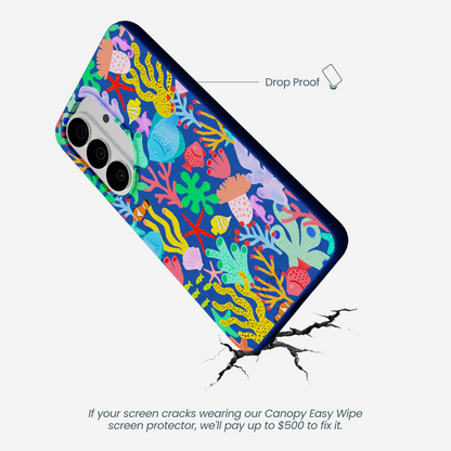 Electric Blue Underwater Blooms Samsung Galaxy S26 Case