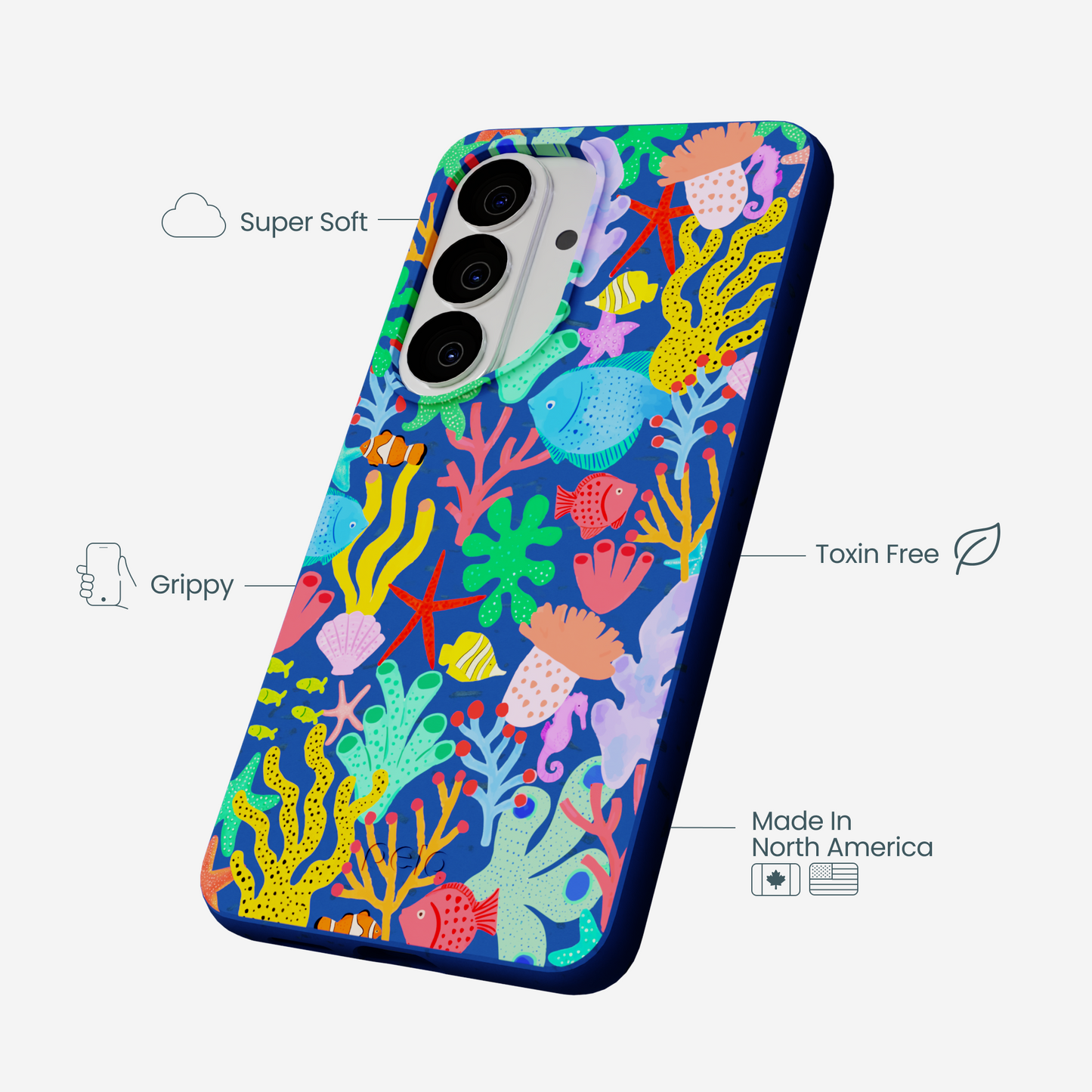 Electric Blue Underwater Blooms Samsung Galaxy S26 Case
