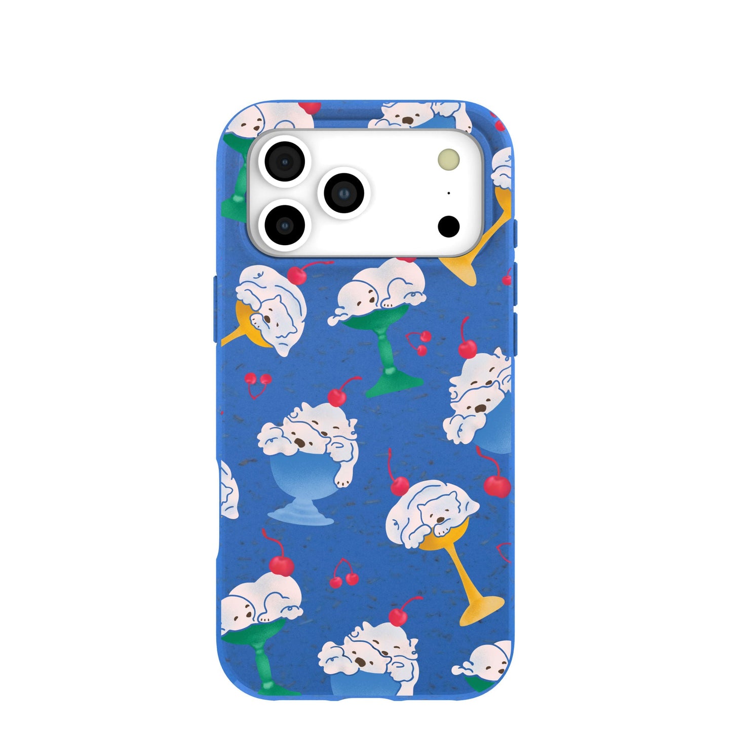 Electric Blue Vanilla Bear iPhone 17 Pro Max Case