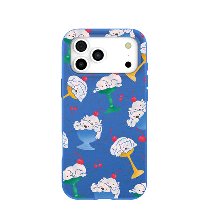 Electric Blue Vanilla Bear iPhone 17 Pro Max Case