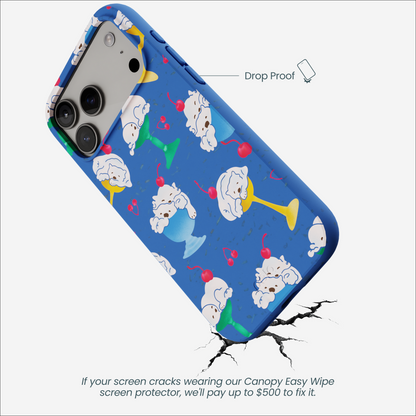 Electric Blue Vanilla Bear iPhone 17 Pro Max Case