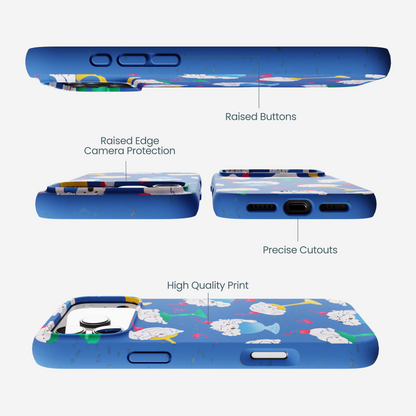 Electric Blue Vanilla Bear iPhone 17 Pro Max Case