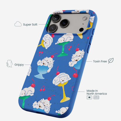 Electric Blue Vanilla Bear iPhone 17 Pro Max Case
