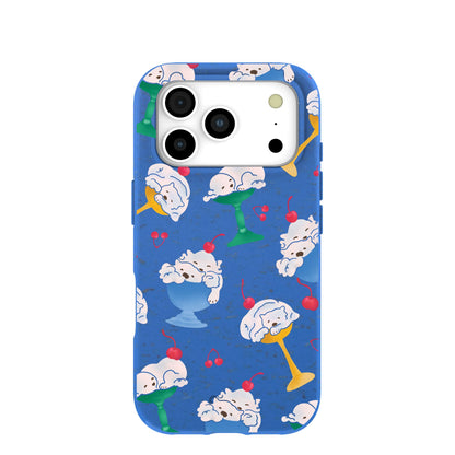 Electric Blue Vanilla Bear iPhone 17 Pro Case