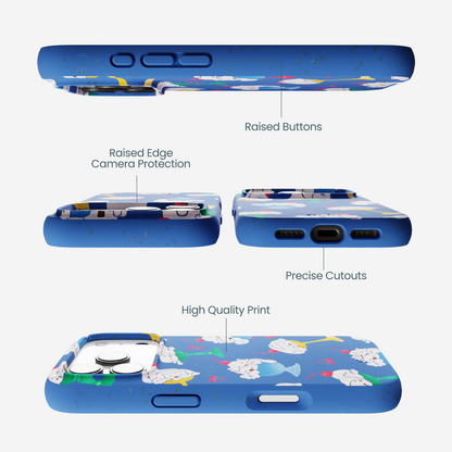 Electric Blue Vanilla Bear iPhone 17 Pro Case