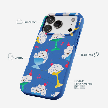 Electric Blue Vanilla Bear iPhone 17 Pro Case