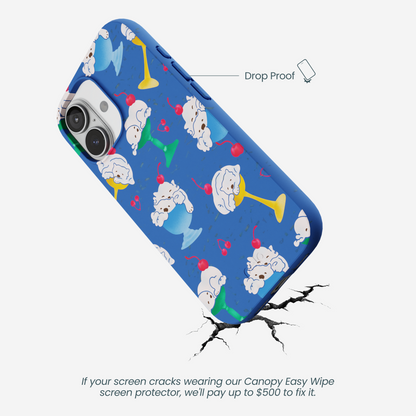Electric Blue Vanilla Bear iPhone 17 Case