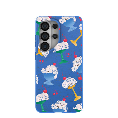 Electric Blue Vanilla Bear Samsung Galaxy S26 Ultra Case