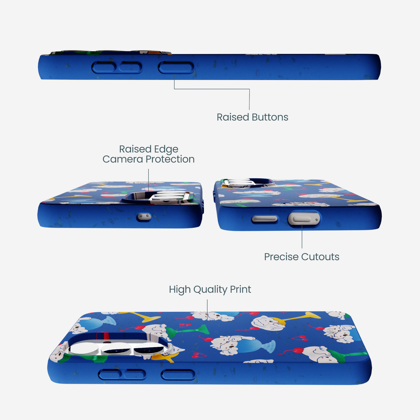 Electric Blue Vanilla Bear Samsung Galaxy S26 Case