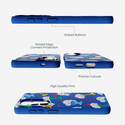 Electric Blue Vanilla Bear Samsung Galaxy S26 Case