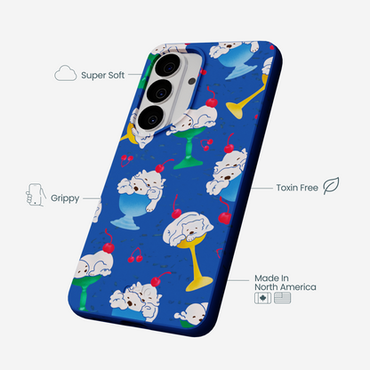 Electric Blue Vanilla Bear Samsung Galaxy S26 Case