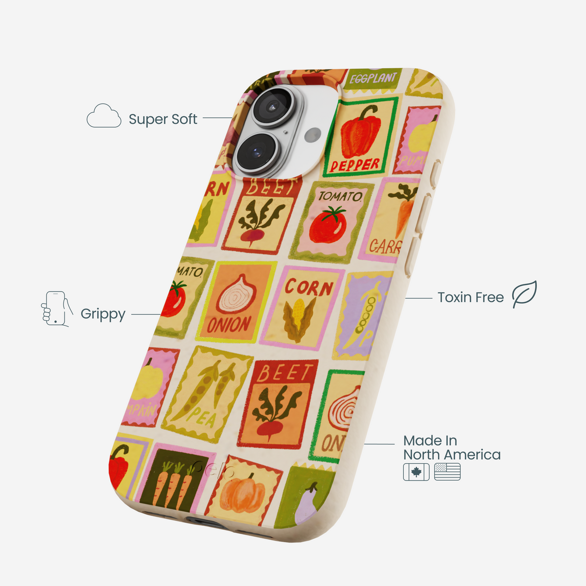 Seashell Veggie Packets iPhone 17 Case