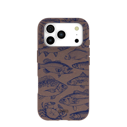 Chocolate Brown Vintage Catch iPhone 17 Pro Case