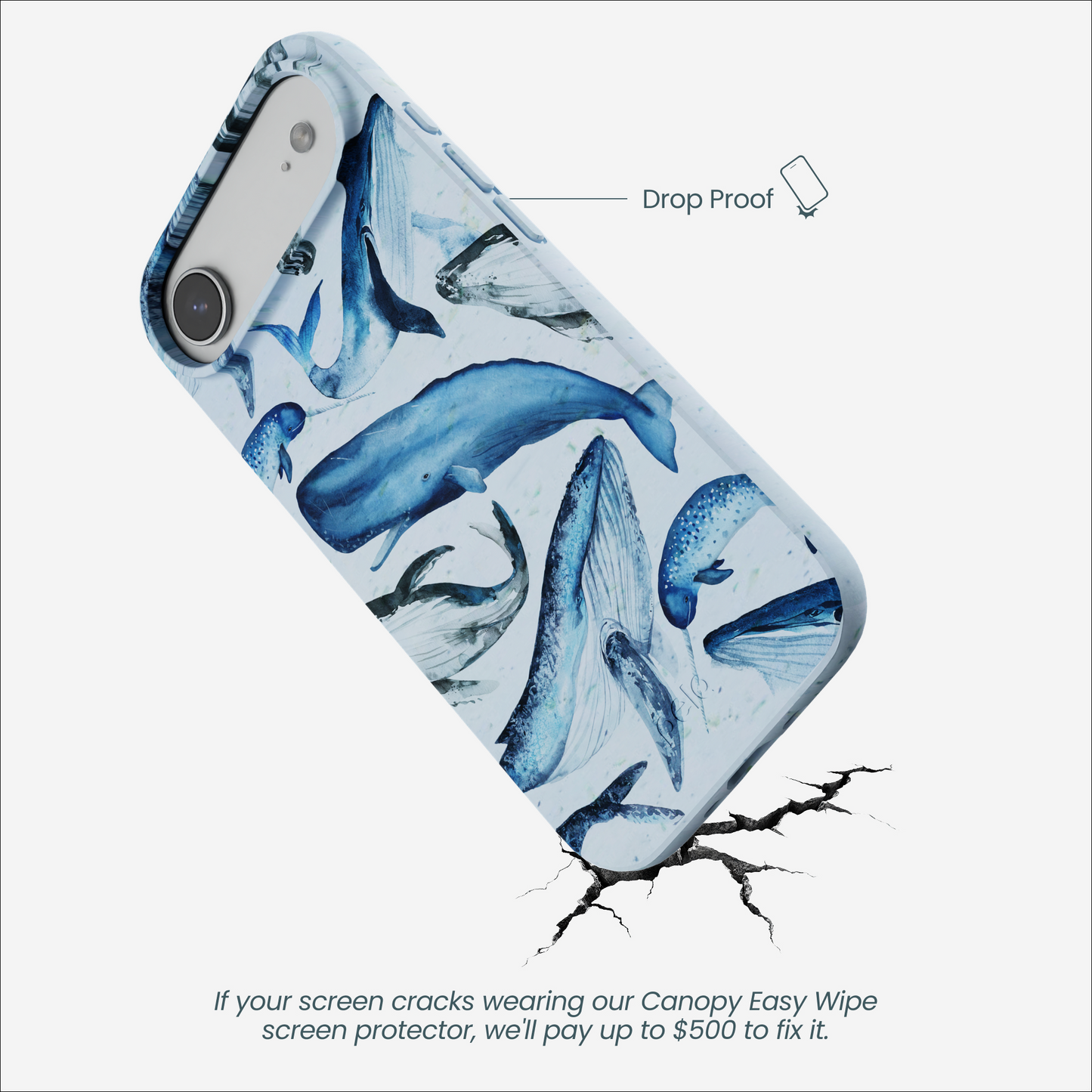Powder Blue Whales iPhone Air Case