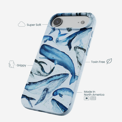Powder Blue Whales iPhone Air Case