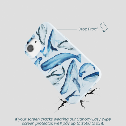 Powder Blue Whales iPhone 16e/17e Case