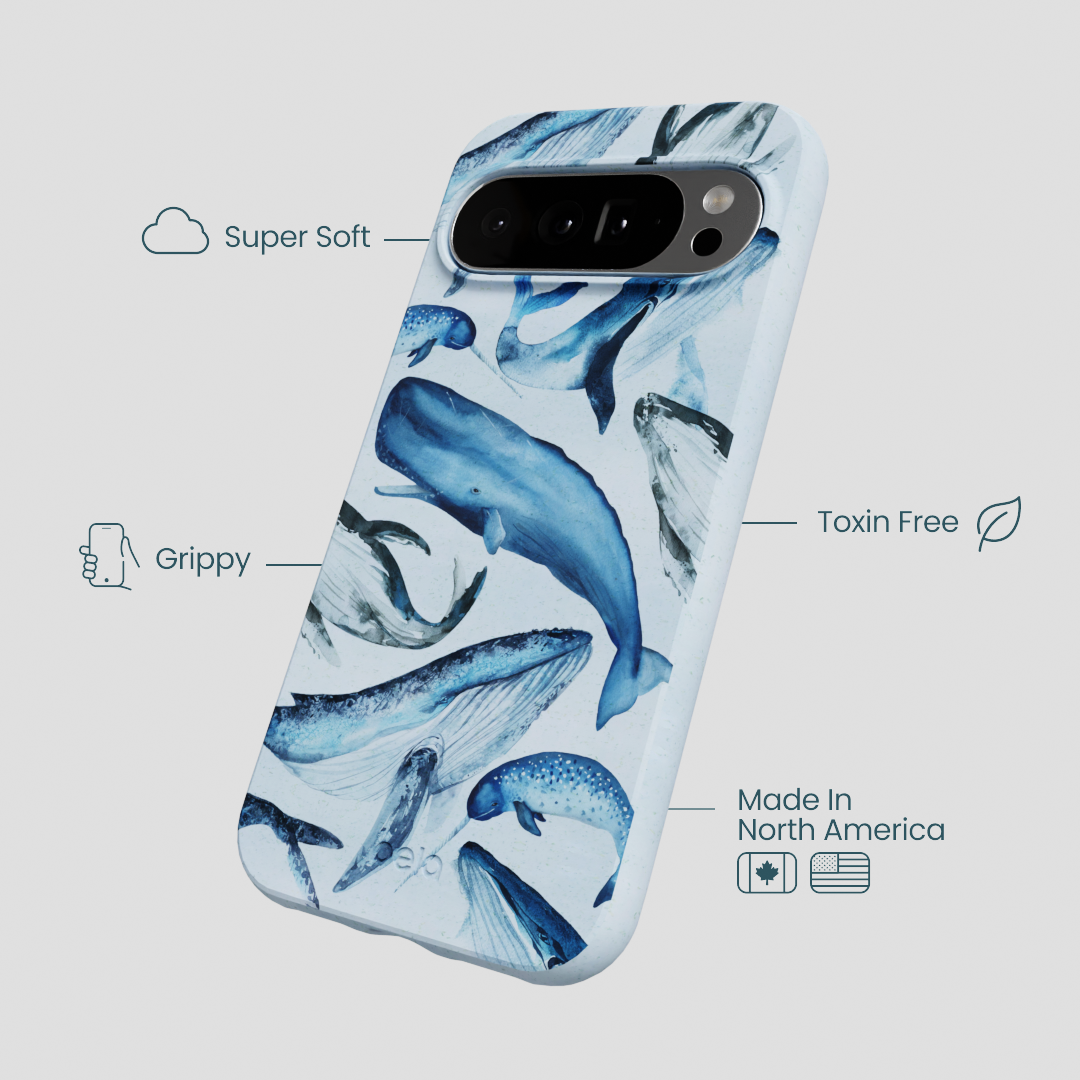 Powder Blue Whales Google Pixel 10 Pro XL Case