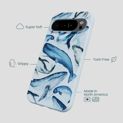 Powder Blue Whales Google Pixel 10 Pro XL Case