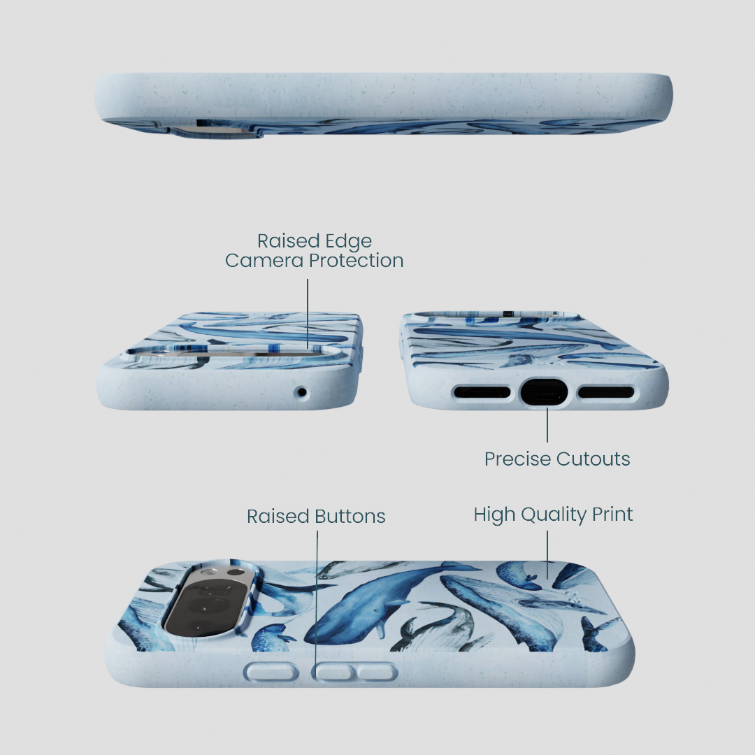 Powder Blue Whales Google Pixel 10/10 Pro Case