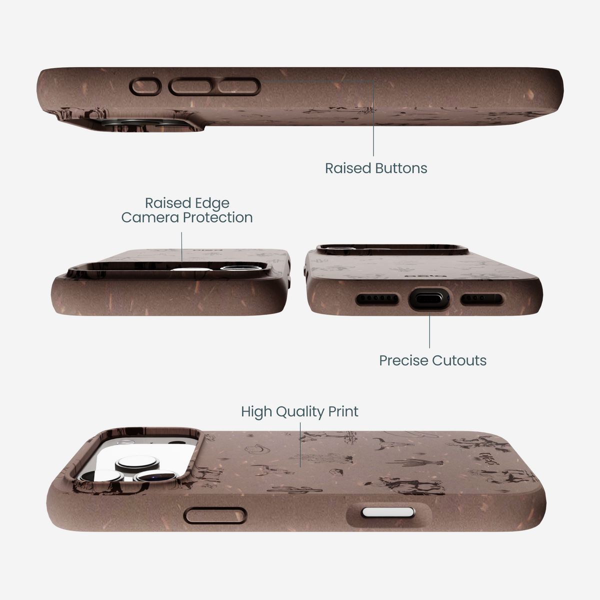 Chocolate Brown Wild Frontier iPhone 17 Pro Max Case