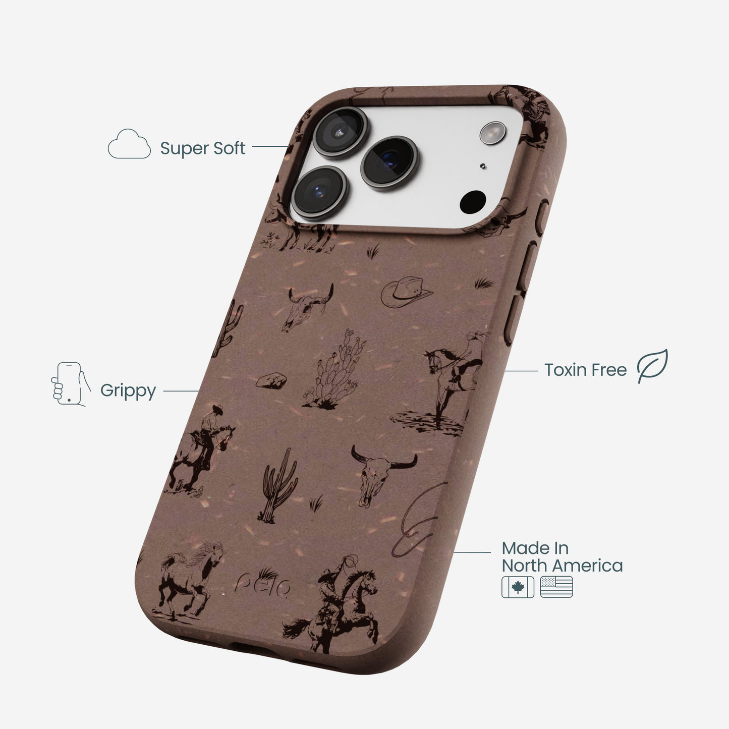 Chocolate Brown Wild Frontier iPhone 17 Pro Case