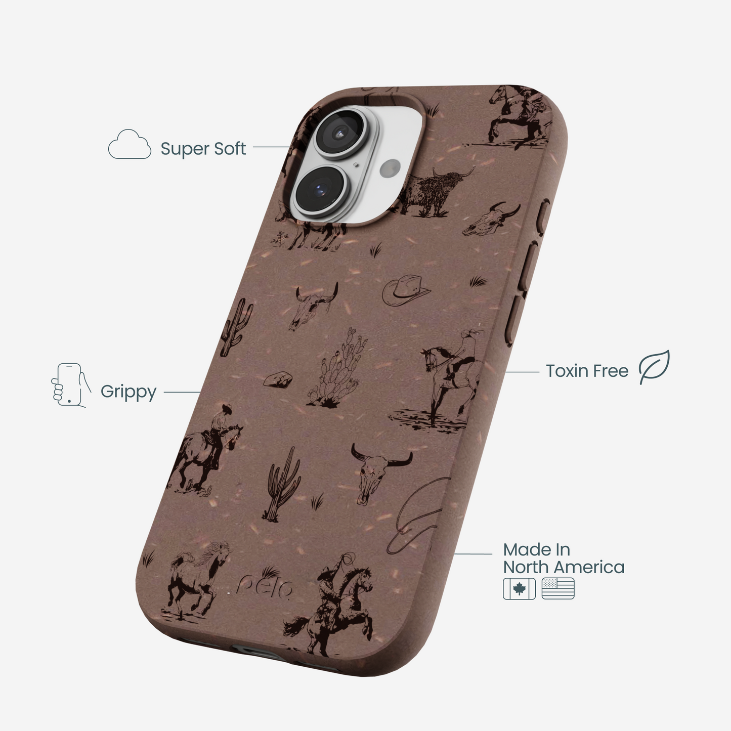 Chocolate Brown Wild Frontier iPhone 17 Case