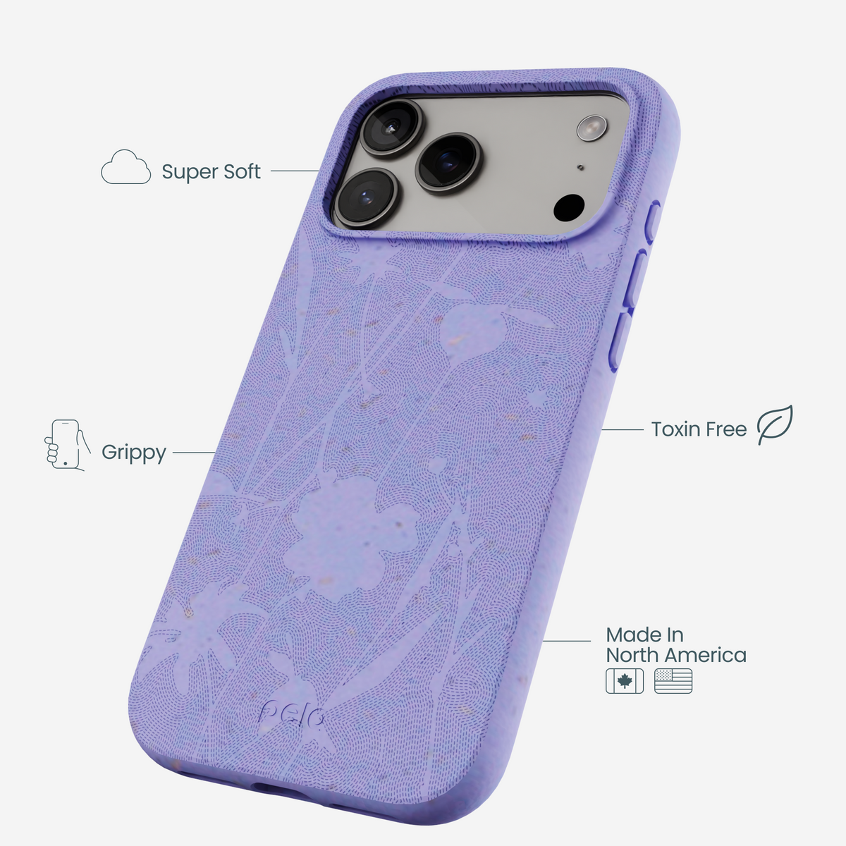 Lavender Wildflower Stitching iPhone 17 Pro Max Case