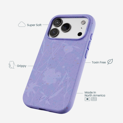 Lavender Wildflower Stitching iPhone 17 Pro Case