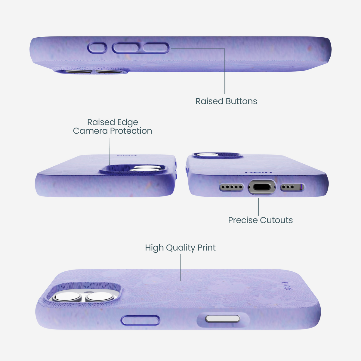Lavender Wildflower Stitching iPhone 17 Case