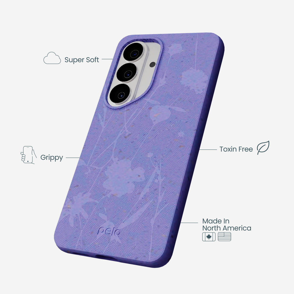 Lavender Wildflower Stitching Samsung Galaxy S26 Case