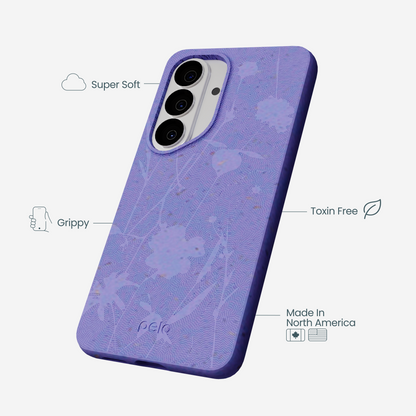 Lavender Wildflower Stitching Samsung Galaxy S26 Case