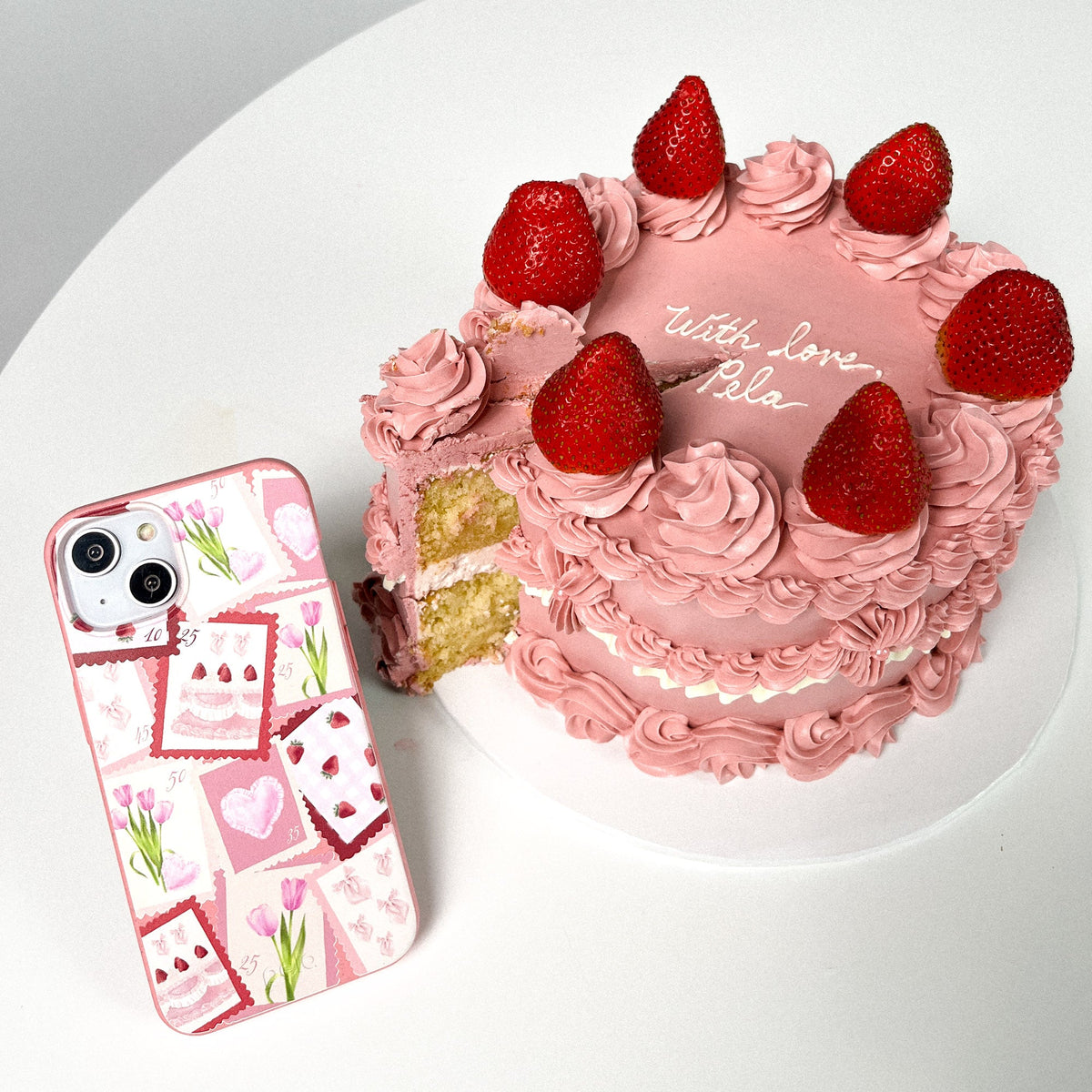 Bubblegum Pink Love Letters Samsung Galaxy S26+(Plus) Case