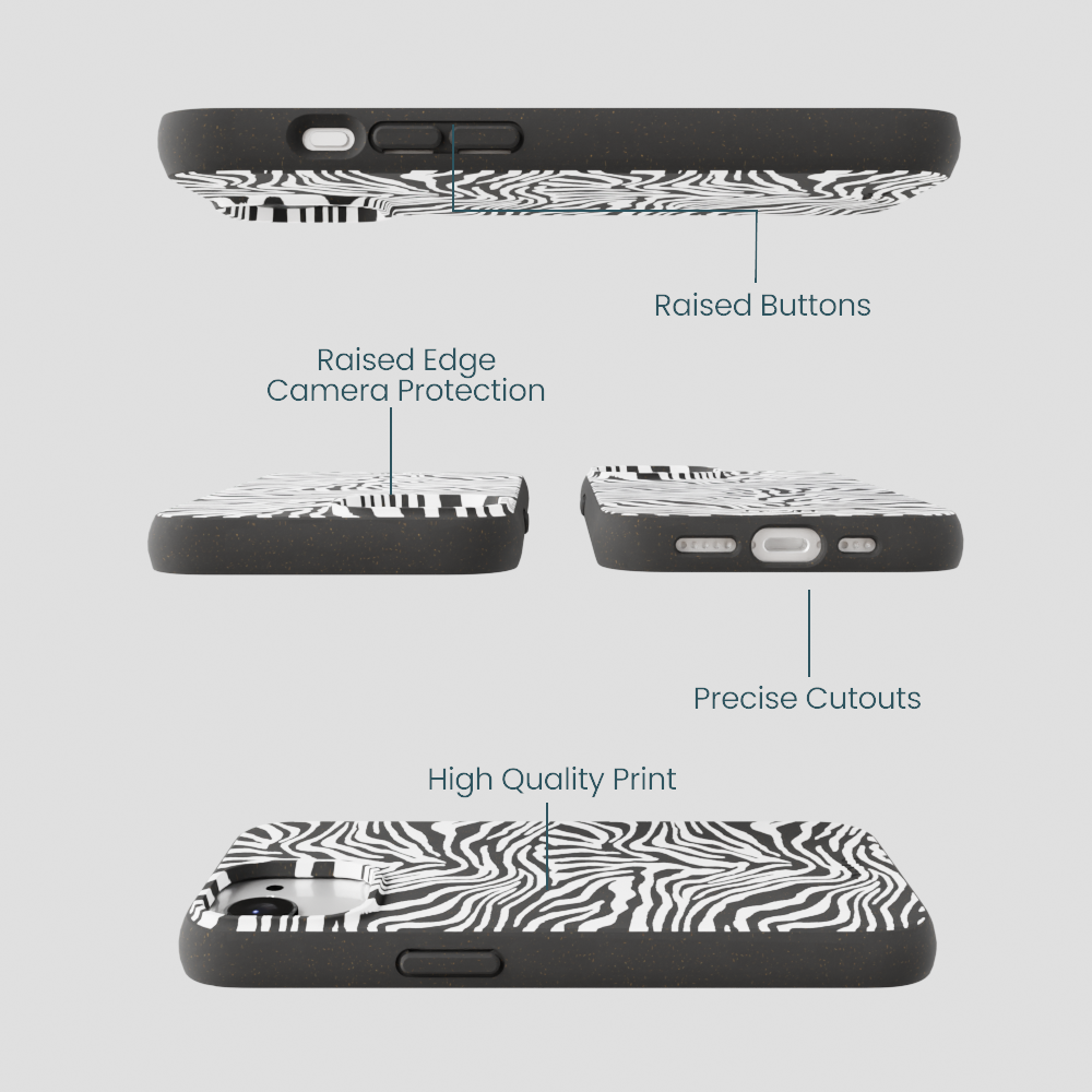 Black Zebra Lines iPhone 16e/17e Case